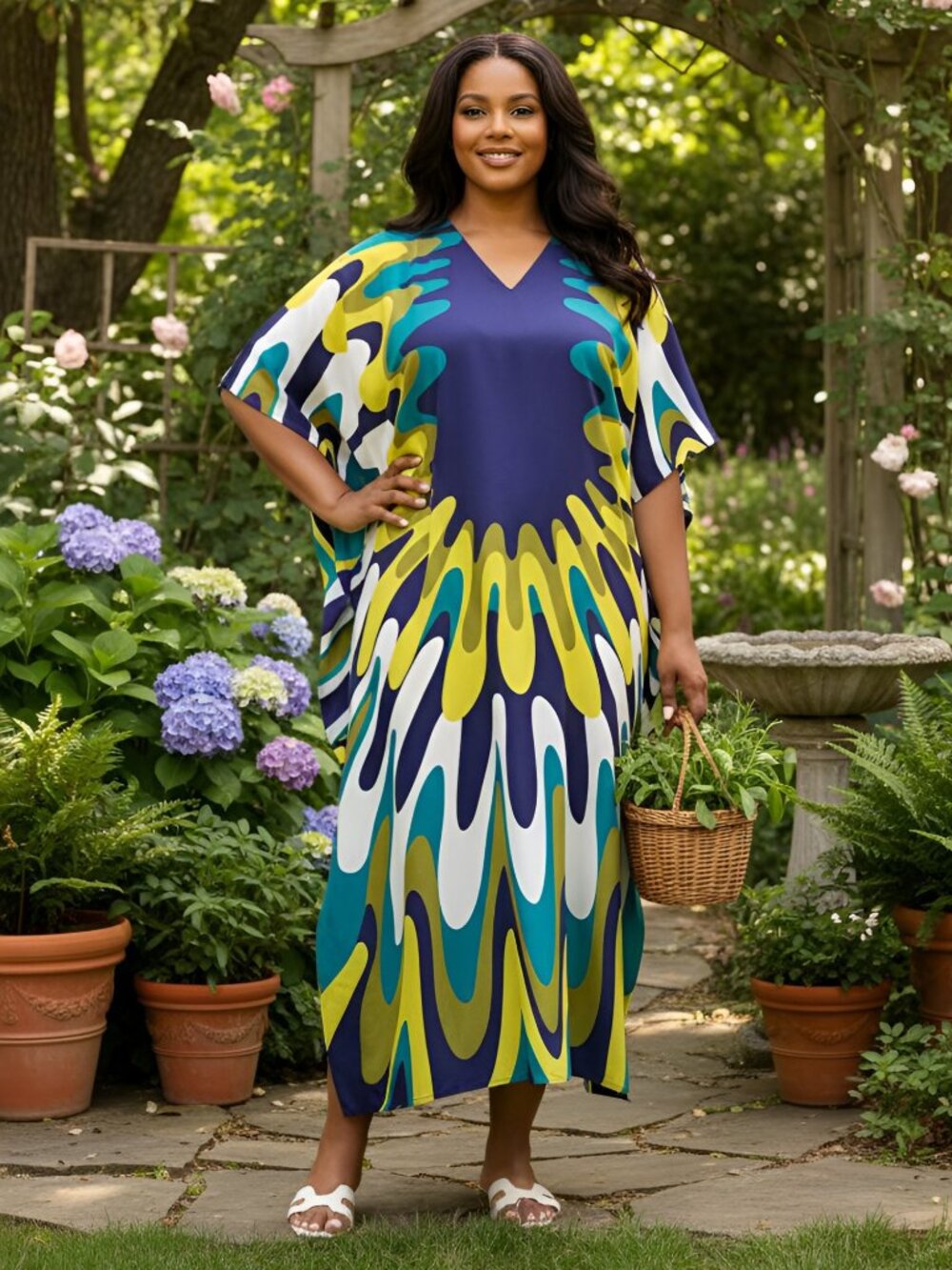 Caftan Dresses for Women Plus Size Beach Cover Up Maxi Dress Loose Moo Moos